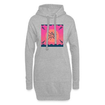 Sonne mit zerbrochenem Glas - Hoodie-Kleid - Grau meliert - Vorne