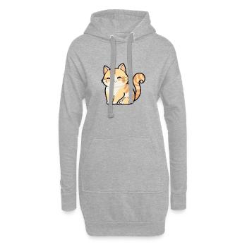 Illustration Comic Cute Kawaiikleines Kitten Katze - Hoodie-Kleid - Grau meliert - Vorne