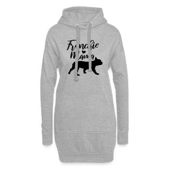 Frenchie Mama - Hoodie-Kleid - Grau meliert - Vorne