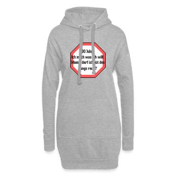 30 Jahre - Hoodie-Kleid - Grau meliert - Vorne