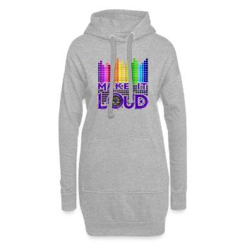 Make it loud est la devise pour un son parfait - Sweat-shirt à capuche long Femme - gris chiné - Devant