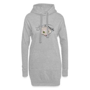 Katze - Hoodie-Kleid - Grau meliert - Vorne