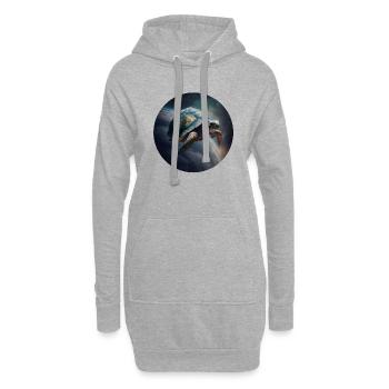 La Terre Mère flotte lentement à travers l’univers - Sweat-shirt à capuche long Femme - gris chiné - Devant
