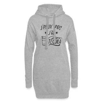j'peux pas j'ai téquila - Sweat-shirt à capuche long Femme - gris chiné - Devant