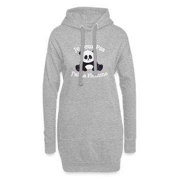 Je peux pas, J'ai la flemme, T-shirt Flemme - Sweat-shirt à capuche long Femme - gris chiné - Devant