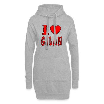 Gjlan, Kosova, Prishtina, Prizreni, Kuq e zi - Hoodie-Kleid - Grau meliert - Vorne