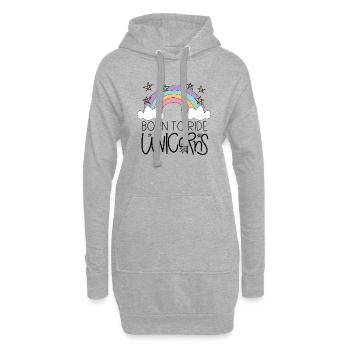 GEBOREN, UM EINHORN MIT RAIBOW ZU REITEN. - Hoodie-Kleid - Grau meliert - Vorne