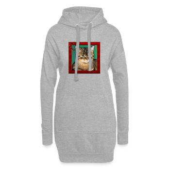 Katzenportrait 7 - Hoodie-Kleid - Grau meliert - Vorne
