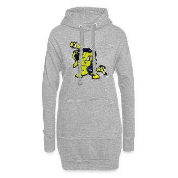 DJ extraterrestre - Sweat-shirt à capuche long Femme - gris chiné - Devant