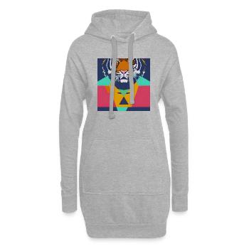 Tigre - Sweat-shirt à capuche long Femme - gris chiné - Devant