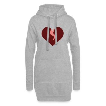 New Love Pink - Sweat-shirt à capuche long Femme - gris chiné - Devant