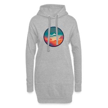 Button View of a Stunning Mountain Landscape - Hoodie-Kleid - Grau meliert - Vorne