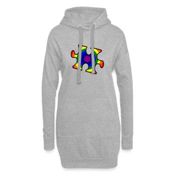 Pièce de puzzle arc-en-ciel - Sweat-shirt à capuche long Femme - gris chiné - Devant