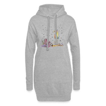 Seepferdchen - Hoodie-Kleid - Grau meliert - Vorne