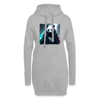Panda Future Neon Cyber Anzug Robot - Hoodie-Kleid - Grau meliert - Vorne