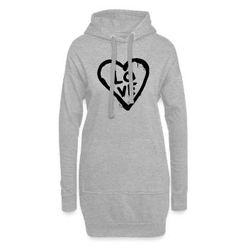 J’ADORE LE GRAFFITI - Sweat-shirt à capuche long Femme - gris chiné - Devant