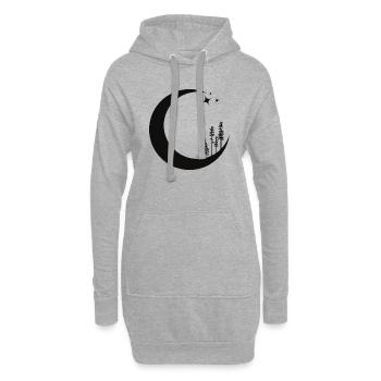 Himmelsmond-Kiefern - Hoodie-Kleid - Grau meliert - Vorne