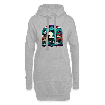 Terrible manoir - Sweat-shirt à capuche long Femme - gris chiné - Devant