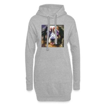 Australian Shepherd Hunderasse Hundeportrait - Hoodie-Kleid - Grau meliert - Vorne