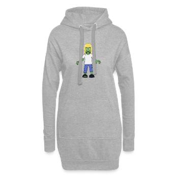Blondes Haar Zombie Mädchen - Hoodie-Kleid - Grau meliert - Vorne
