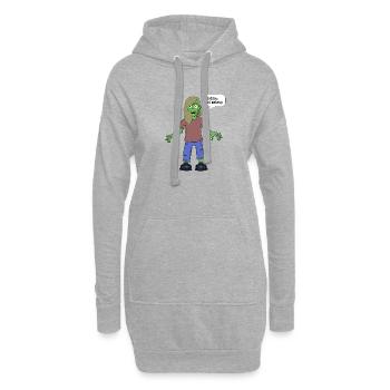 Zombie Brains et maquillage - Sweat-shirt à capuche long Femme - gris chiné - Devant