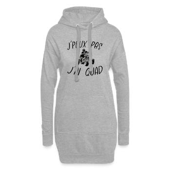 j'peux pas j'ai quad - Sweat-shirt à capuche long Femme - gris chiné - Devant