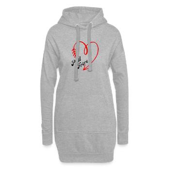 petit frère cœur - Sweat-shirt à capuche long Femme - gris chiné - Devant