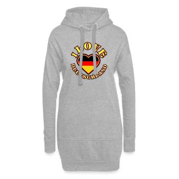 I love Deutschland, Berlin, Hamburg T-Shirt - Hoodie-Kleid - Grau meliert - Vorne