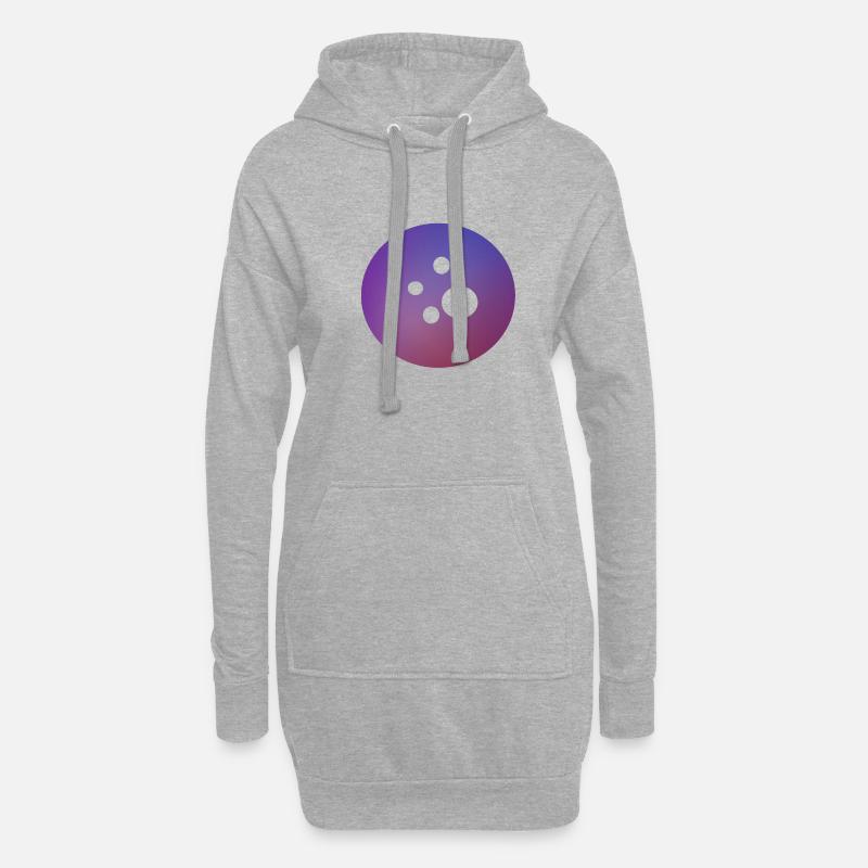 Galaxy button - Hoodie-Kleid - Grau meliert