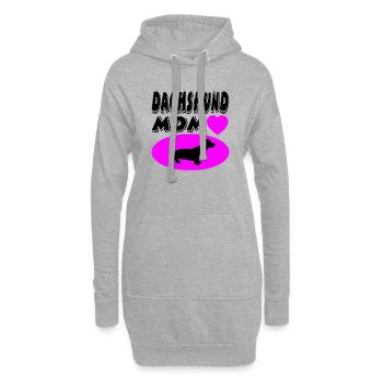 Dackel - Hoodie-Kleid - Grau meliert - Vorne