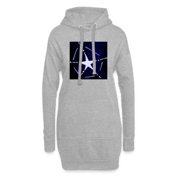 ÉTOILE BLEUE DE LA RÉSURRECTION - Sweat-shirt à capuche long Femme - gris chiné - Devant