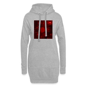 LUNE ÉTOILÉE ROUGE - Sweat-shirt à capuche long Femme - gris chiné - Devant