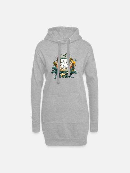 I can't, I have bike... - Hoodie Dress - heather grey