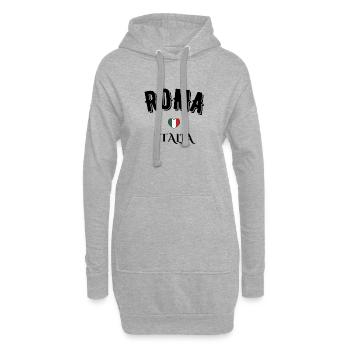 Roma italia - Sweat-shirt à capuche long Femme - gris chiné - Devant