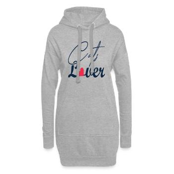 Amoureux des chats - Sweat-shirt à capuche long Femme - gris chiné - Devant