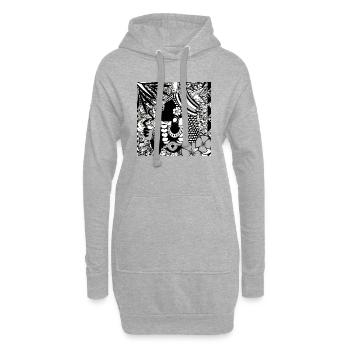 Tahitienne - planète Terre - Sweat-shirt à capuche long Femme - gris chiné - Devant