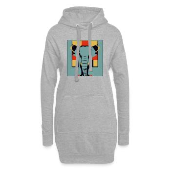 Éléphant Pop Art - Sweat-shirt à capuche long Femme - gris chiné - Devant