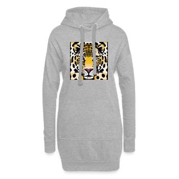 Chat guépard léopard - Sweat-shirt à capuche long Femme - gris chiné - Devant