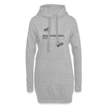 Geschenk Level Up Gaming Geburtstag Geschenkidee - Hoodie-Kleid - Grau meliert - Vorne
