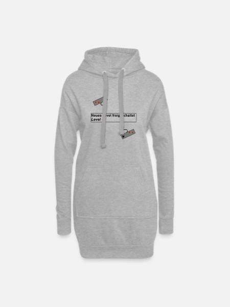 Level Up Gaming Geschenk Geschenkidee Geburtstag - Hoodie-Kleid - Grau meliert