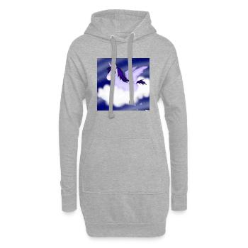 Licrone nuage 1 2048x2048 - Sweat-shirt à capuche long Femme - gris chiné - Devant