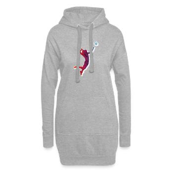 Volleyball female silhouette - Hoodie-Kleid - Grau meliert - Vorne