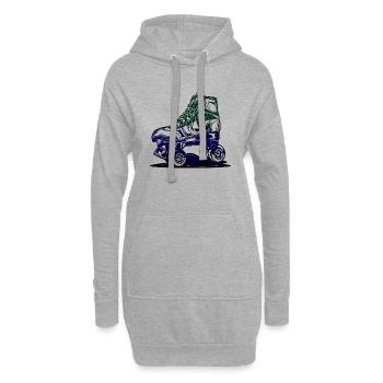 Rollerblades Rollerblade Skates Rollschuhe Retro - Hoodie-Kleid - Grau meliert - Vorne
