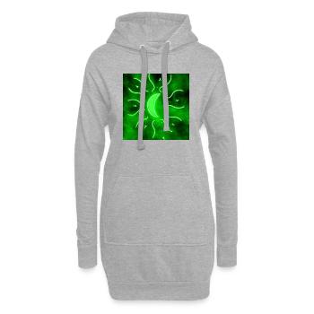 LUNE DE MANDALA VERTE - Sweat-shirt à capuche long Femme - gris chiné - Devant
