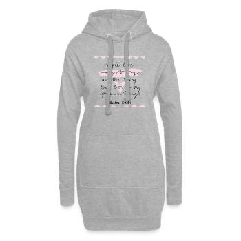 rosa Kunstzitat Handlettering - Hoodie-Kleid - Grau meliert - Vorne