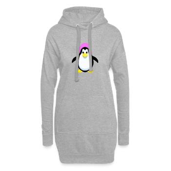 Penguin Cartoon Cute Pengu Animal Funny Comic 2 - Sweat-shirt à capuche long Femme - gris chiné - Devant