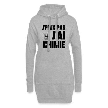 J’peux pas j’ai chimie - Sweat-shirt à capuche long Femme - gris chiné - Devant
