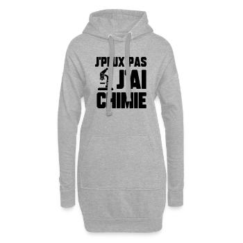 J’peux pas j’ai chimie - Sweat-shirt à capuche long Femme - gris chiné - Devant