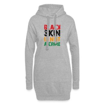 Black skin is not a crime - Hoodie-Kleid - Grau meliert - Vorne