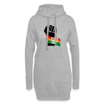 Vibrations noires uniquement - Sweat-shirt à capuche long Femme - gris chiné - Devant